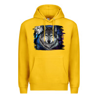 Lemon Wolf And Full Moon Premium Hoodie - RanaPortraitStore