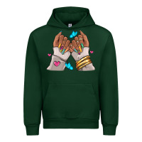 Forest Green Afro woman nail art Urban Hoodie - RanaPortraitStore