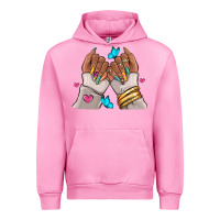 Fuchsia Pink Afro woman nail art Urban Hoodie - RanaPortraitStore