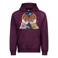 Mauve Wine Afro woman nail art Urban Hoodie - RanaPortraitStore