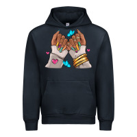 Navy Afro woman nail art Urban Hoodie - RanaPortraitStore