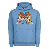 Pigment Pebble Blue Afro woman nail art Urban Hoodie - RanaPortraitStore