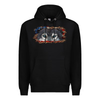 Black Wolf eyes american flag Premium Hoodie - RanaPortraitStore
