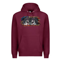 Burgundy Wolf eyes american flag Premium Hoodie - RanaPortraitStore