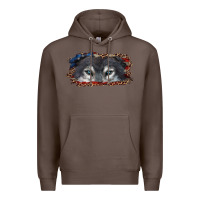 Coffee Wolf eyes american flag Premium Hoodie - RanaPortraitStore