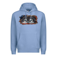 Colony Blue Wolf eyes american flag Premium Hoodie - RanaPortraitStore