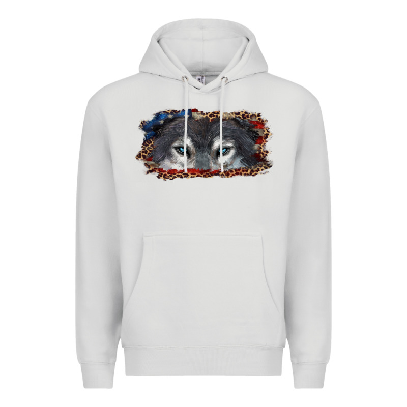 Wolf Eyes American Flag Premium Hoodie by RanaPortraitStore | Teevron