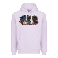 Lilac Wolf eyes american flag Premium Hoodie - RanaPortraitStore