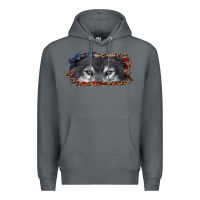 Rock Wolf eyes american flag Premium Hoodie - RanaPortraitStore