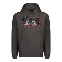 Smoke Wolf eyes american flag Premium Hoodie - RanaPortraitStore