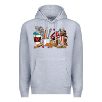 Heather Grey bakery coffee cups Premium Hoodie - AdoDesignShop
