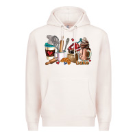 Pale Pink bakery coffee cups Premium Hoodie - AdoDesignShop