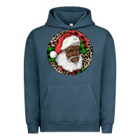 Pigment Midnight Navy Afro Santa Christmas Urban Hoodie - RanaPortraitStore
