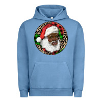 Pigment Pebble Blue Afro Santa Christmas Urban Hoodie - RanaPortraitStore