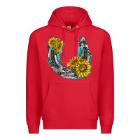 Red horseshoe cowhide and sunflowers Premium Hoodie - texasbilliewilder