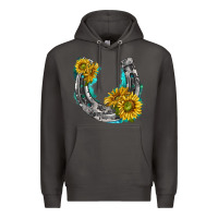 Smoke horseshoe cowhide and sunflowers Premium Hoodie - texasbilliewilder
