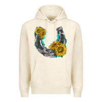 Tofu horseshoe cowhide and sunflowers Premium Hoodie - texasbilliewilder