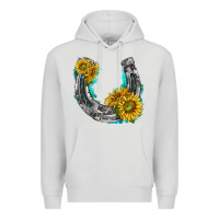 Horseshoe Cowhide And Sunflowers Premium Hoodie | Teevron