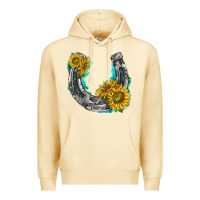 Pina Colada horseshoe cowhide and sunflowers Premium Hoodie - texasbilliewilder