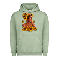 Afro American Woman Sunflowers Urban Hoodie | Teevron