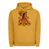 Pigment Peanut Butter Afro American woman sunflowers Urban Hoodie - RanaPortraitStore