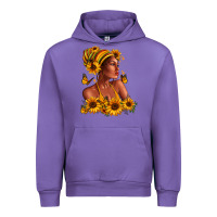 Tulip Afro American woman sunflowers Urban Hoodie - RanaPortraitStore