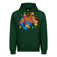 Forest Green Autism afro girl sneakers Urban Hoodie - RanaPortraitStore