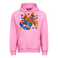 Fuchsia Pink Autism afro girl sneakers Urban Hoodie - RanaPortraitStore