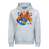 Heather Grey Autism afro girl sneakers Urban Hoodie - RanaPortraitStore