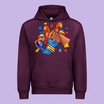 Autism Afro Girl Sneakers Urban Hoodie Designed By Ranaportraitstore