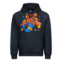 Navy Autism afro girl sneakers Urban Hoodie - RanaPortraitStore