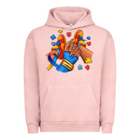 Pigment Salmon Autism afro girl sneakers Urban Hoodie - RanaPortraitStore