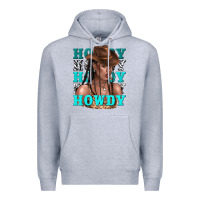 Heather Grey howdy howdy black girl Premium Hoodie - texasbilliewilder