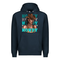 Navy howdy howdy black girl Premium Hoodie - texasbilliewilder