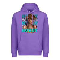 Purple howdy howdy black girl Premium Hoodie - texasbilliewilder