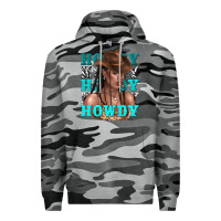 Slate Camo howdy howdy black girl Premium Hoodie - texasbilliewilder