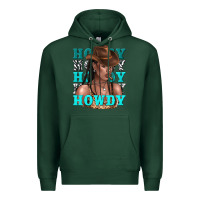 Sports Green howdy howdy black girl Premium Hoodie - texasbilliewilder