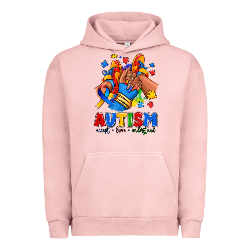 Autism Accept Love Understand Afro Girl Sneakers Urban Hoodie by RanaPortraitStore | Teevron