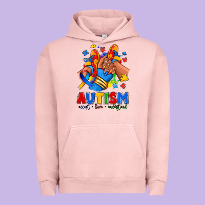 Autism Accept Love Understand Afro Girl Sneakers Urban Hoodie Designed By Ranaportraitstore
