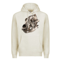 Oatmeal Heather Wolf skull Premium Hoodie - RanaPortraitStore