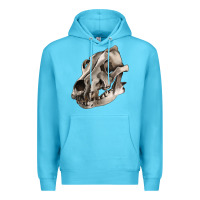 Ocean Blue Wolf skull Premium Hoodie - RanaPortraitStore