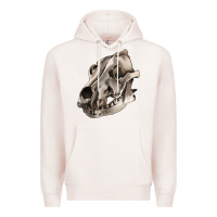 Pale Pink Wolf skull Premium Hoodie - RanaPortraitStore