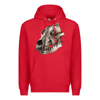 Red Wolf skull Premium Hoodie - RanaPortraitStore