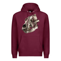 Burgundy Wolf skull Premium Hoodie - RanaPortraitStore