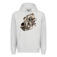 Dove Grey Wolf skull Premium Hoodie - RanaPortraitStore