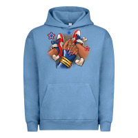 Pigment Pebble Blue Baseball afro girl sneakers Urban Hoodie - RanaPortraitStore