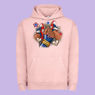 Baseball Afro Girl Sneakers Urban Hoodie Designed By Ranaportraitstore