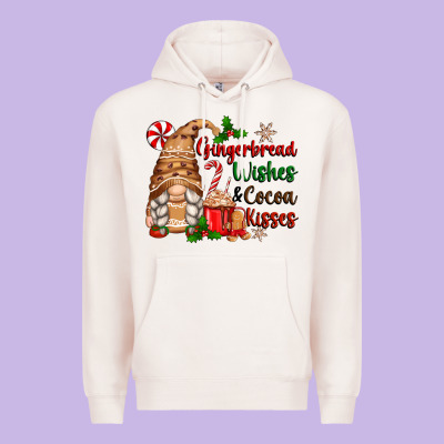 Gingerbread Wishes And Cocoa Kisses Premium Hoodie Designed By Zillion Design Studio