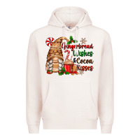 Pale Pink gingerbread wishes and cocoa kisses Premium Hoodie - Zillion Design Studio
