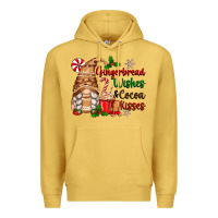 Antique Gold gingerbread wishes and cocoa kisses Premium Hoodie - Zillion Design Studio